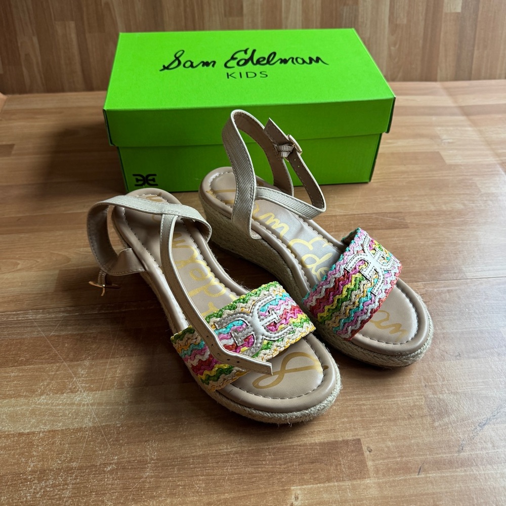 Sam Edelman Kids' Lucia Espadrille Wedge Sandals. Multi color. Size 4